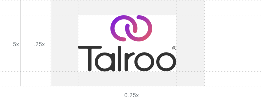 Talroo vertical logo lockup spacing