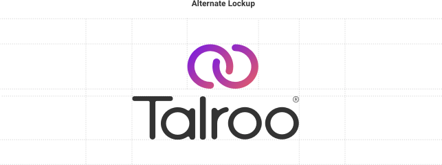 Talroo vertical logomark and logotype lockup