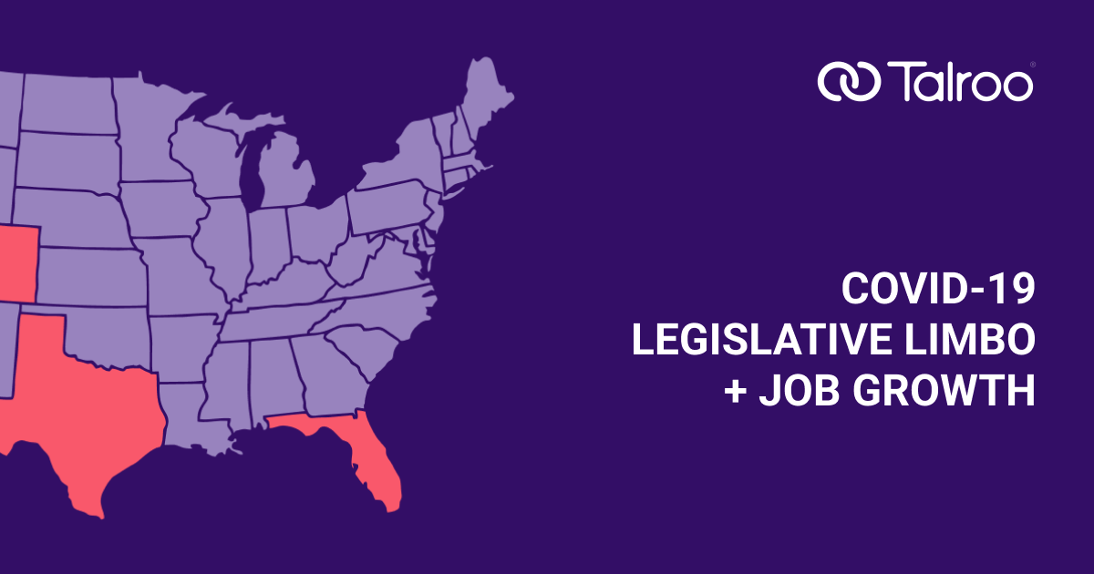 COVID legislative limbo and the job market infographic.