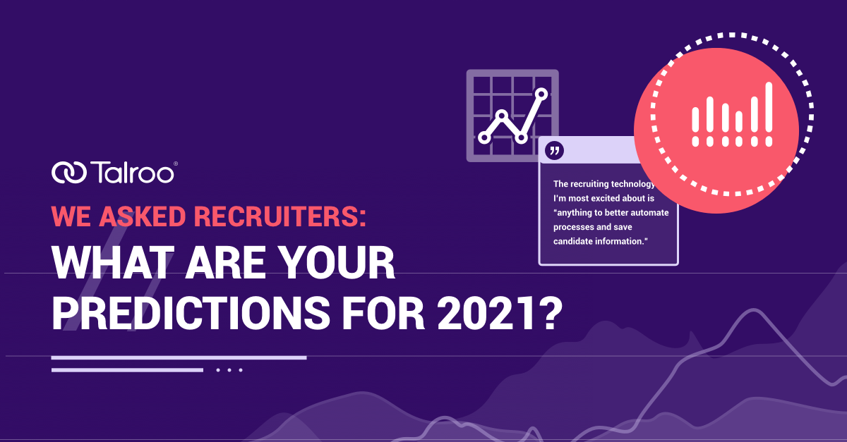 Recruiter predictions survey for 2021 infographic.