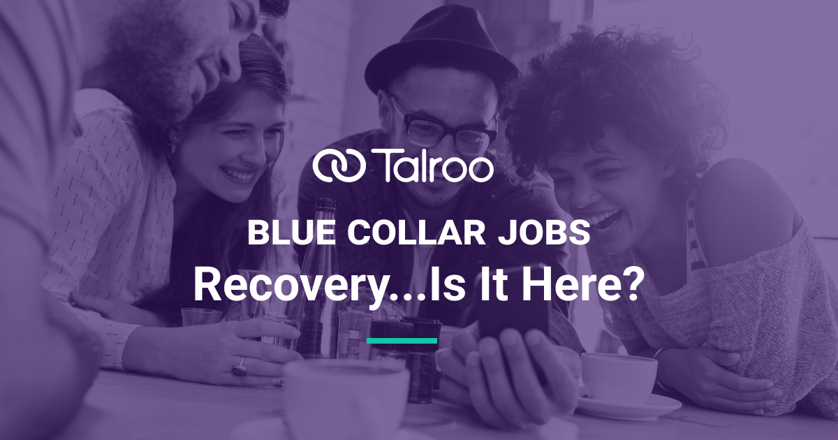 Blue collar job market recovery infographic.