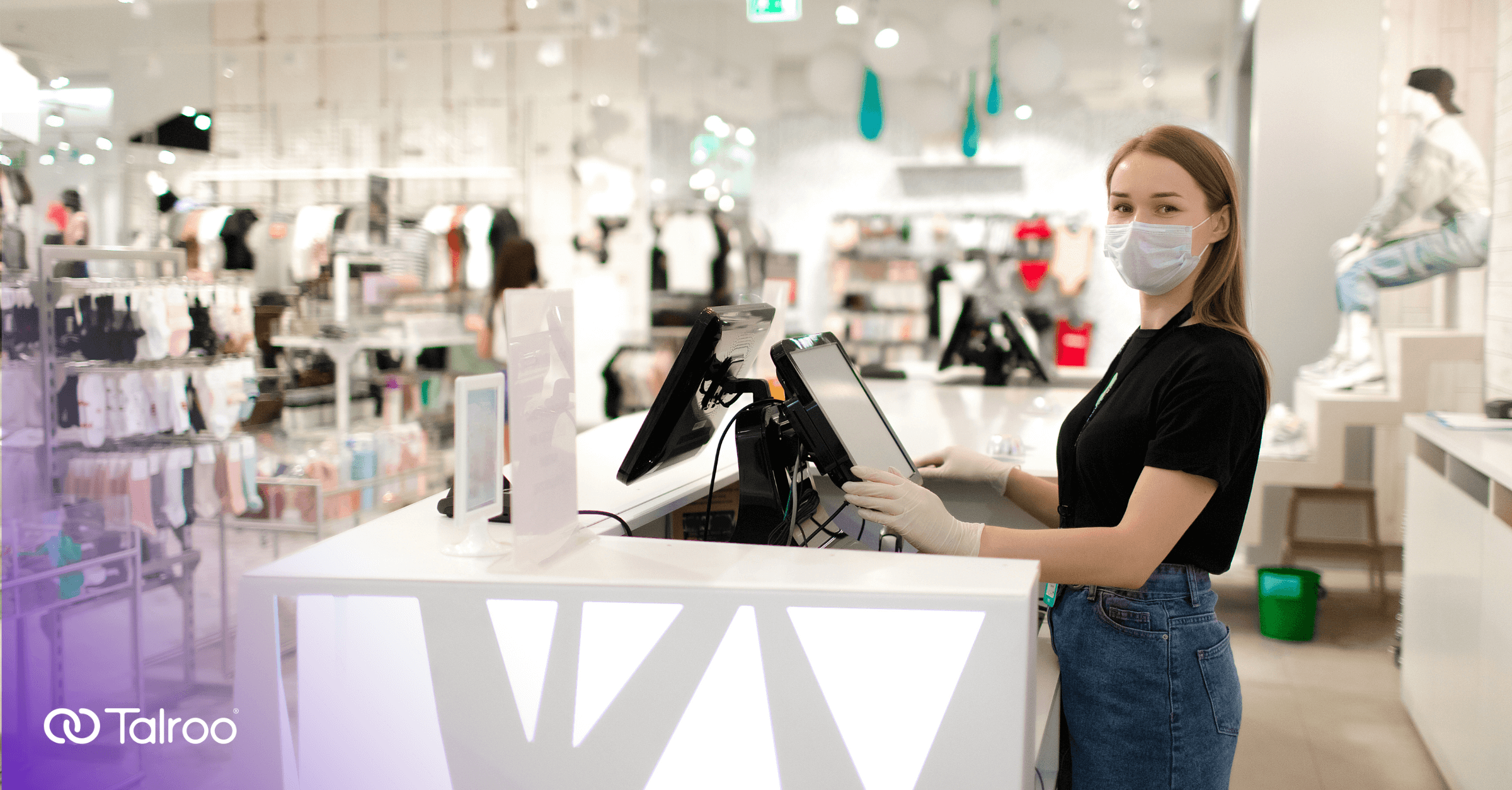 High quality seasonal worker works new summer job as cashier