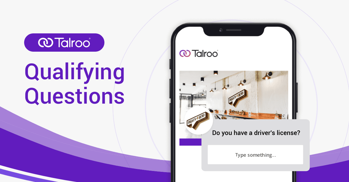 Image showing a phone screen of example of a qualifying question Talroo Pro would use to effectively filter out candidates
