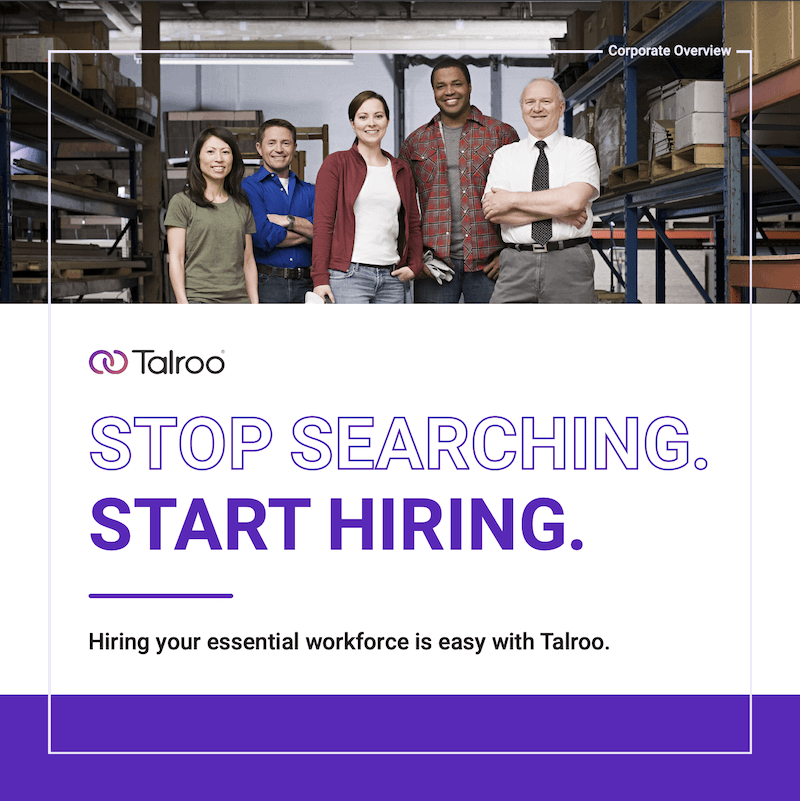 Hiring your essential workforce is easy with Talroo