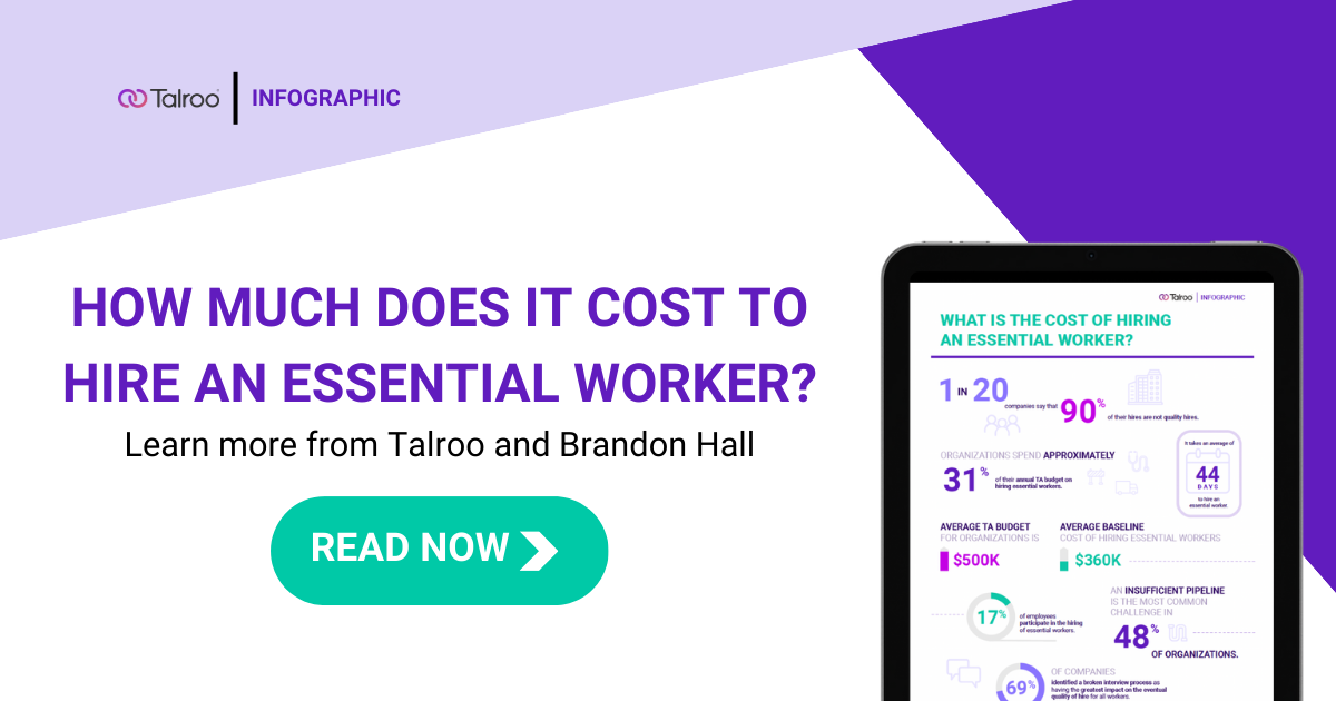 Cost of hiring an essential worker infographic